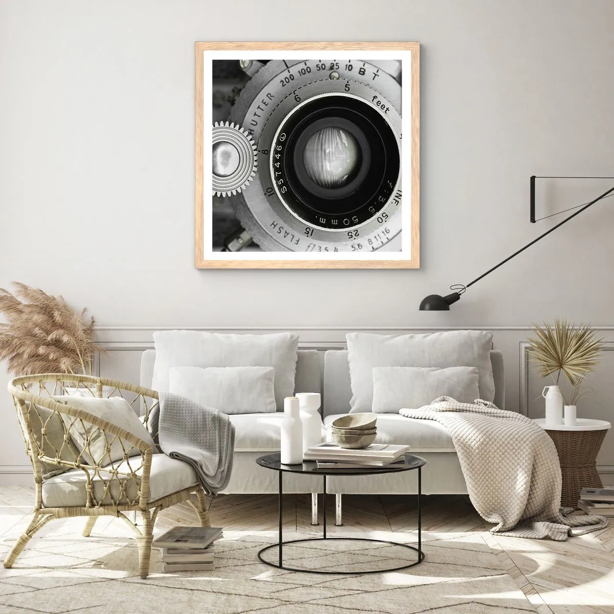 Poster in cornice rovere chiaro - Racconto su Hollywood - 40x40 cm