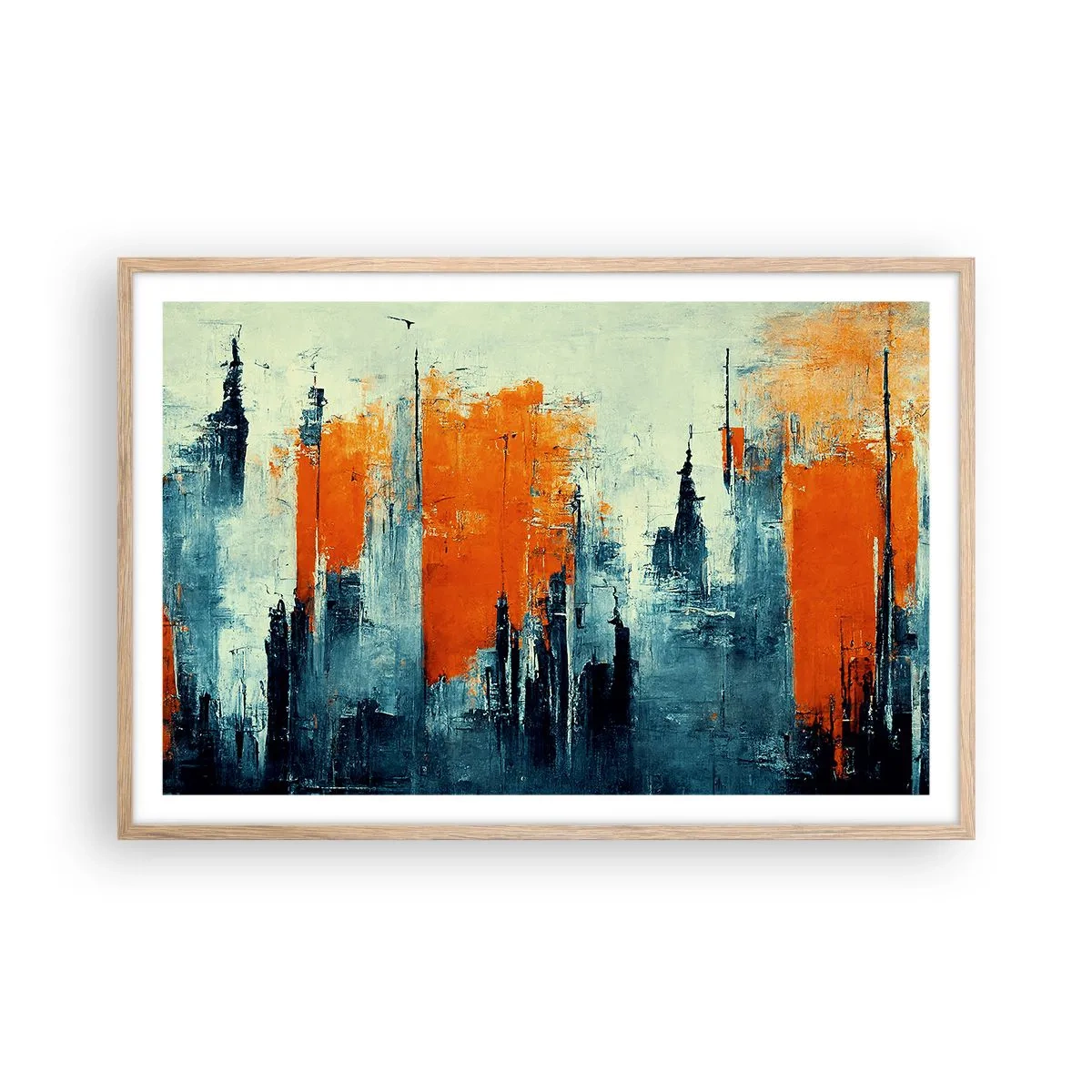 Poster in cornice rovere chiaro - Paesaggio moderno - 91x61 cm