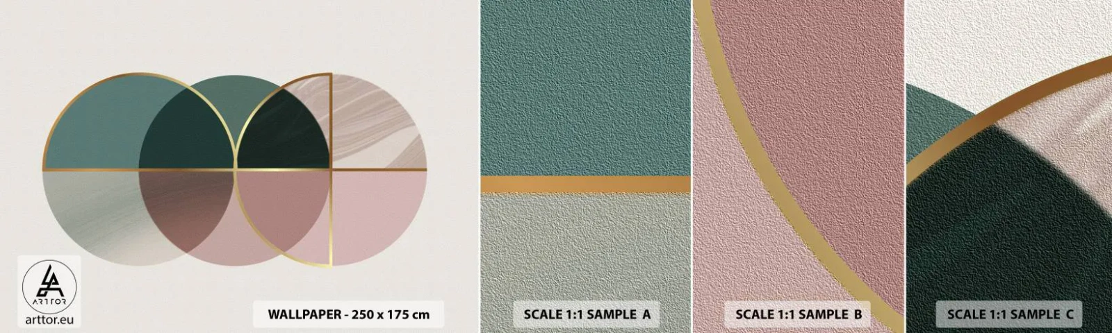 Campione di Fotomurale Adesivo Deluxe Sticker - Un cerchio dietro l'altro... - Astrazione, Pezzo, Modello moderno - 100x30 cm