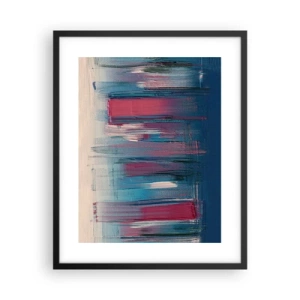 Poster in cornice nera - Composizione verticale in blu e rosso - 40x50 cm