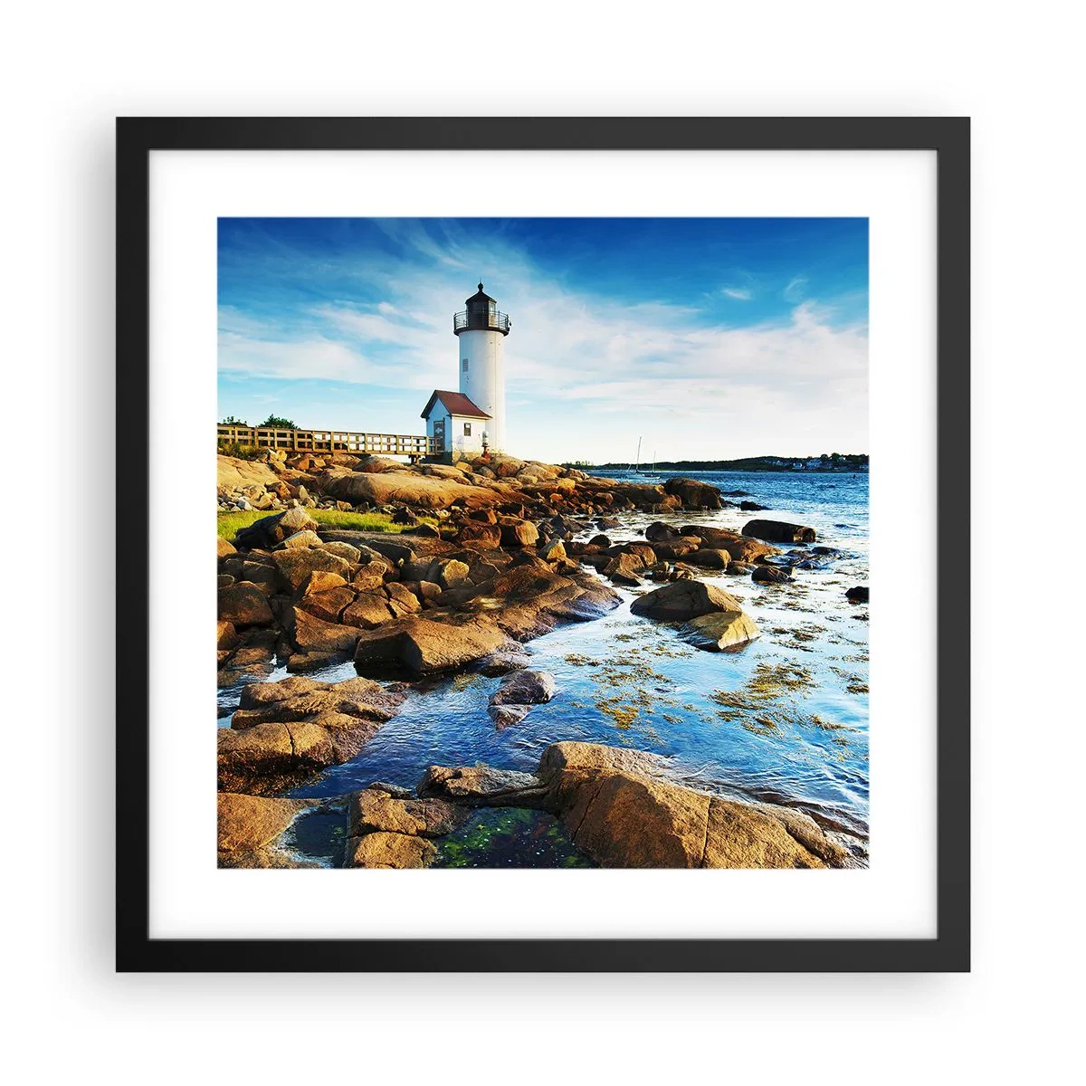 Poster in cornice nera - Tornate sani e salvi, vi aspetto - 40x40 cm