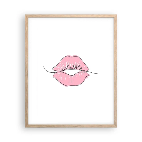 Poster in cornice rovere chiaro - Pronti al bacio? - 40x50 cm