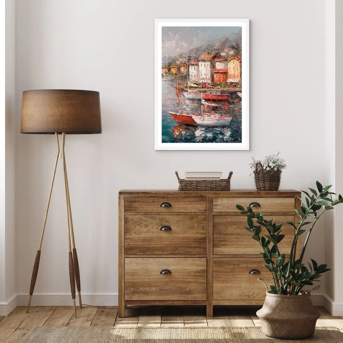 Poster in cornice bianca - Molo romantico - 50x70 cm