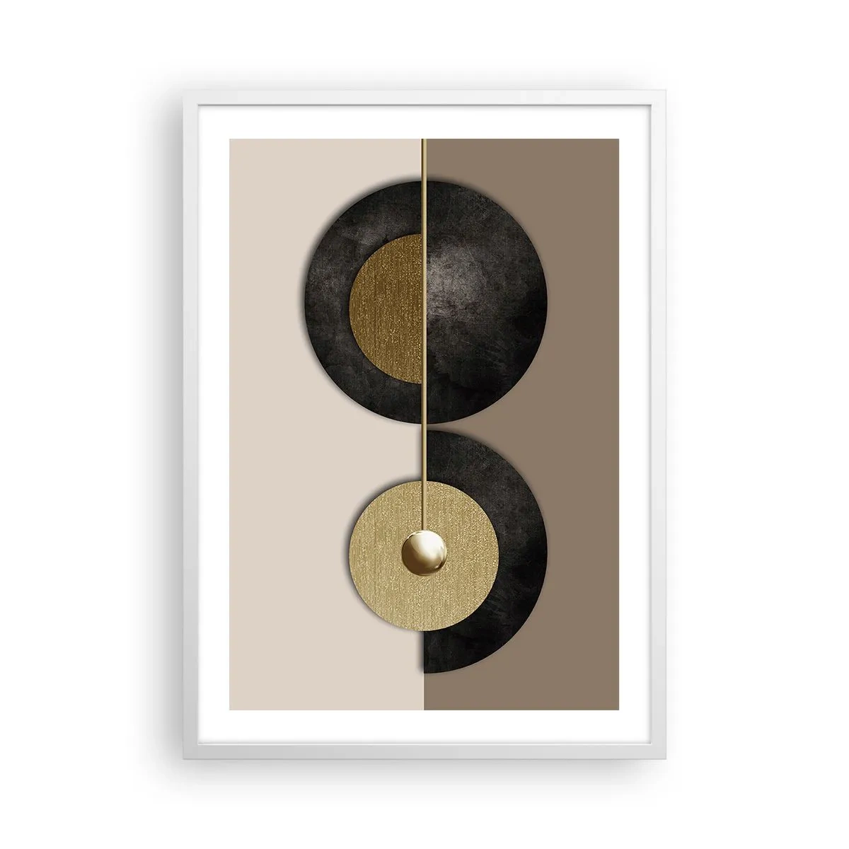 Poster in cornice bianca - Variazioni attorno al cerchio - 50x70 cm