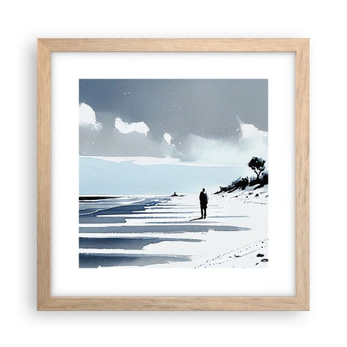 Poster in cornice rovere chiaro - Solo con se stesso - 30x30 cm