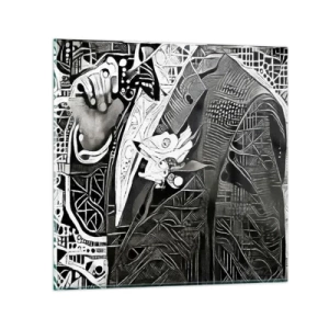 Quadro su vetro - Solo in apparenza un uomo grigio - 60x60 cm