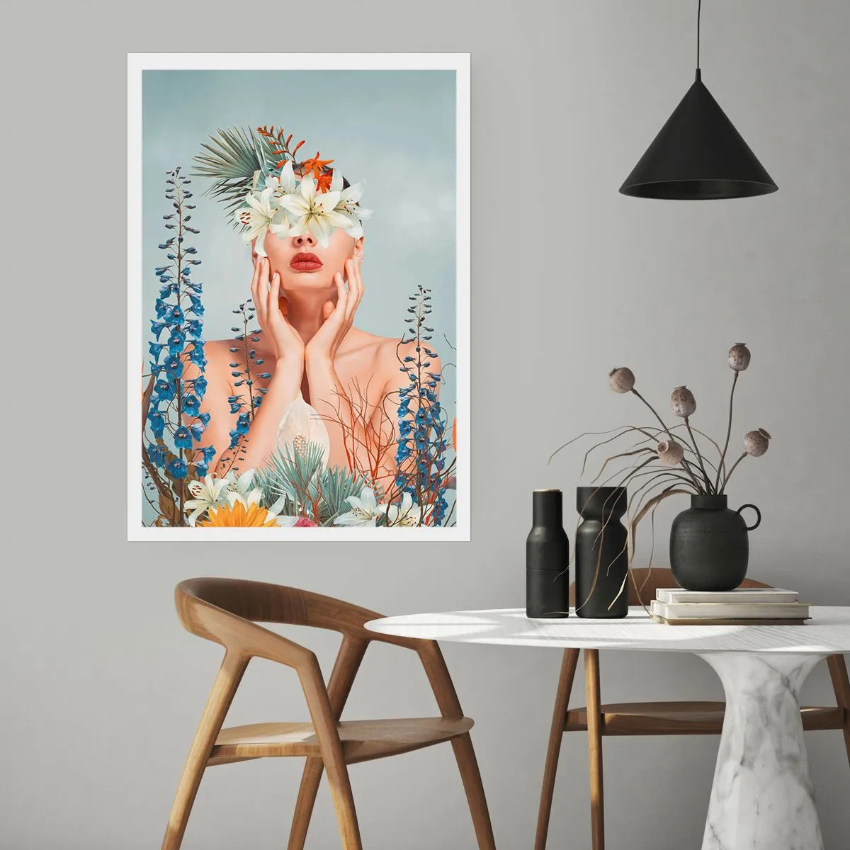 Poster - Donna - fiore - 61x91 cm
