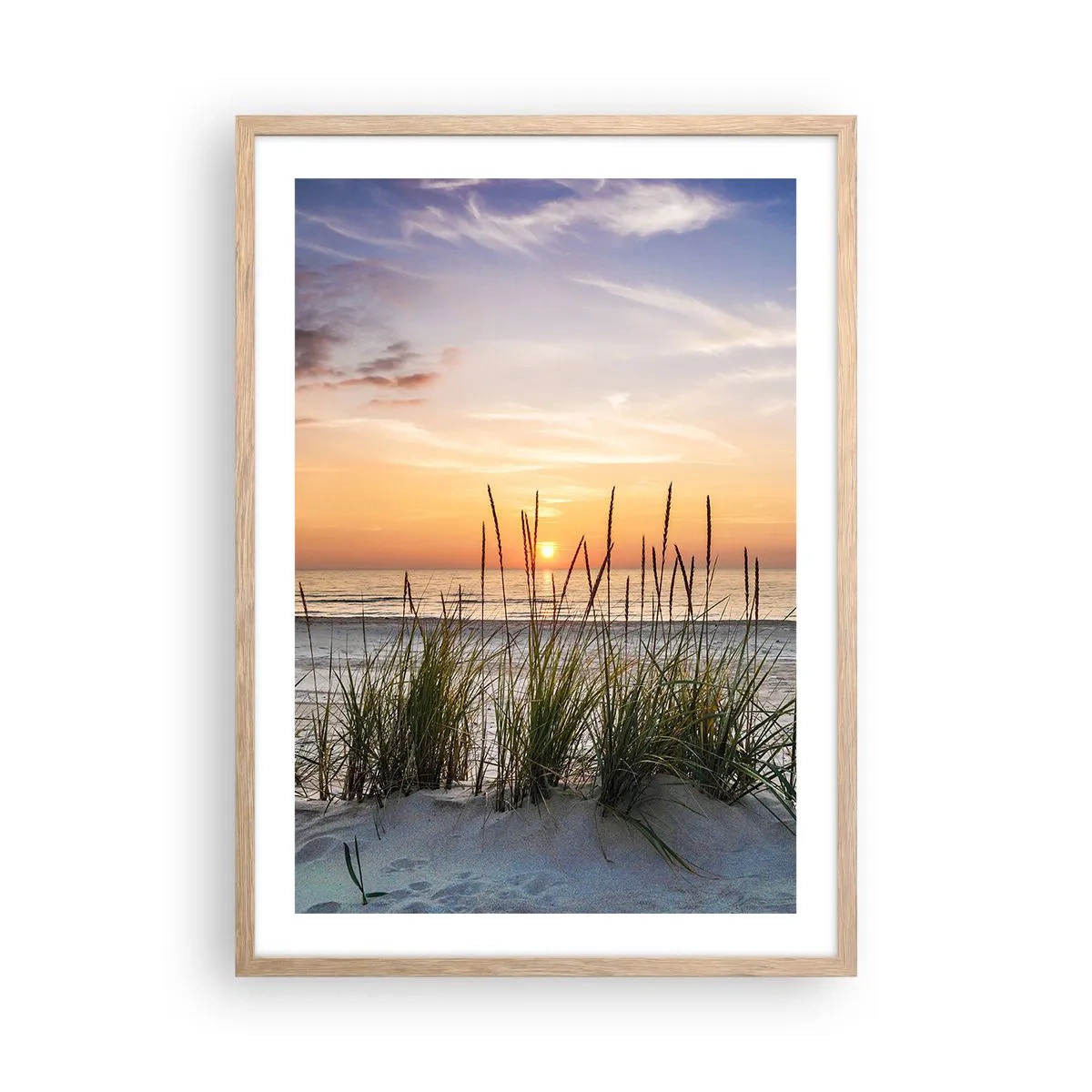 Poster in cornice rovere chiaro - Guarda, pensa, senti - 50x70 cm