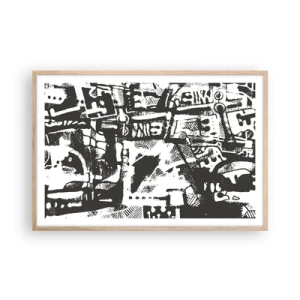 Poster in cornice rovere chiaro - Ordine o caos? - 91x61 cm