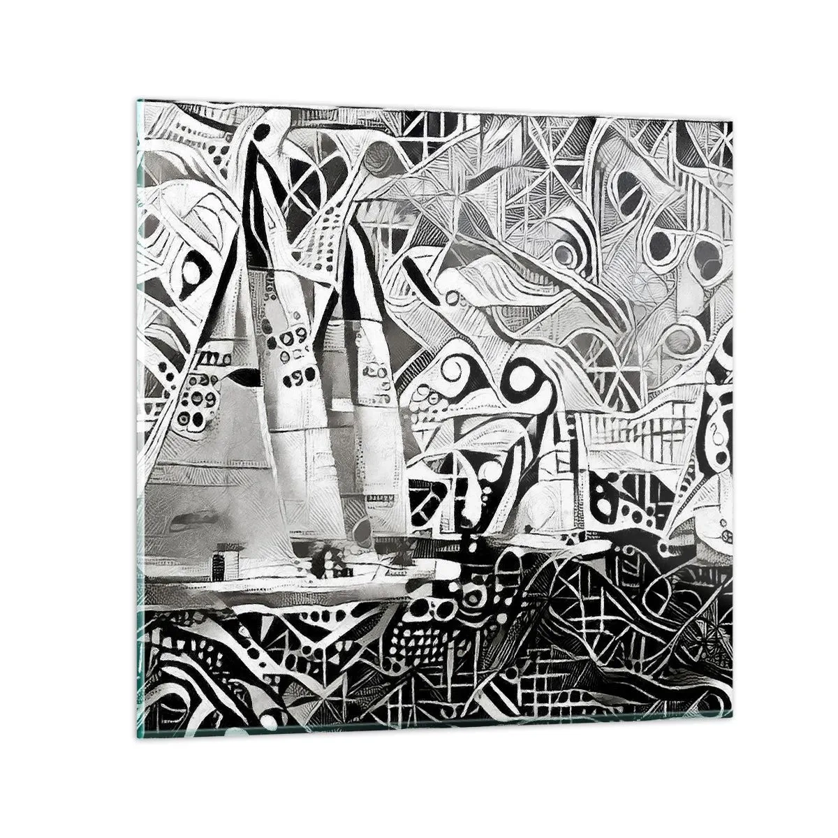 Quadro su vetro - Tra le onde - 50x50 cm