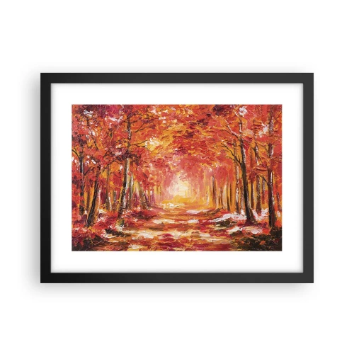 Poster in cornice nera - Foresta di rame - 40x30 cm