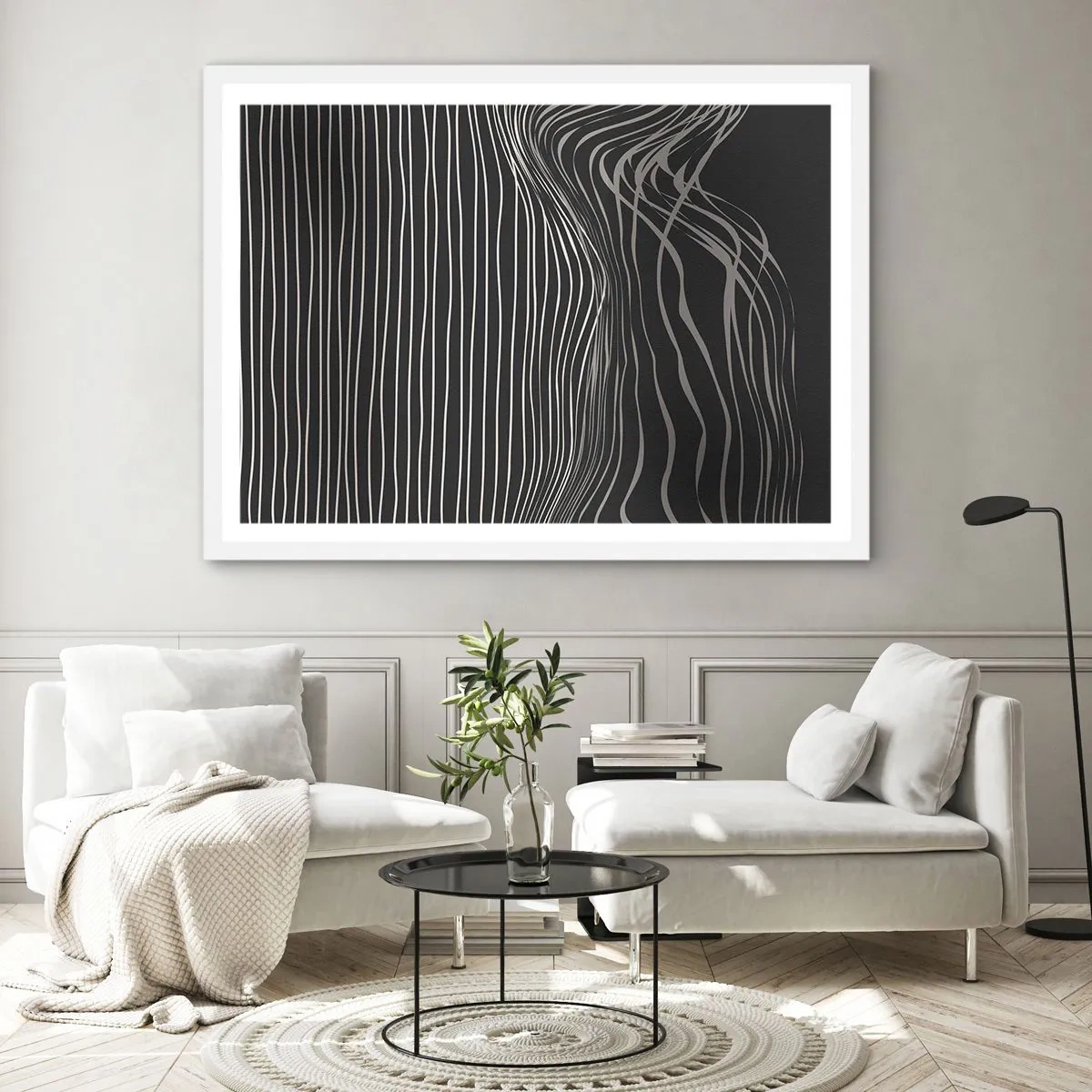 Poster in cornice bianca - Ritmo e accento - 100x70 cm