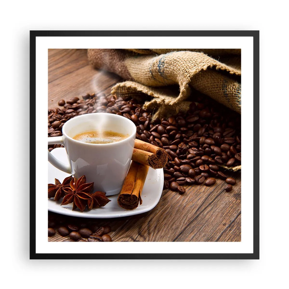 Poster in cornice nera - Sapore e profumo speziato - 60x60 cm