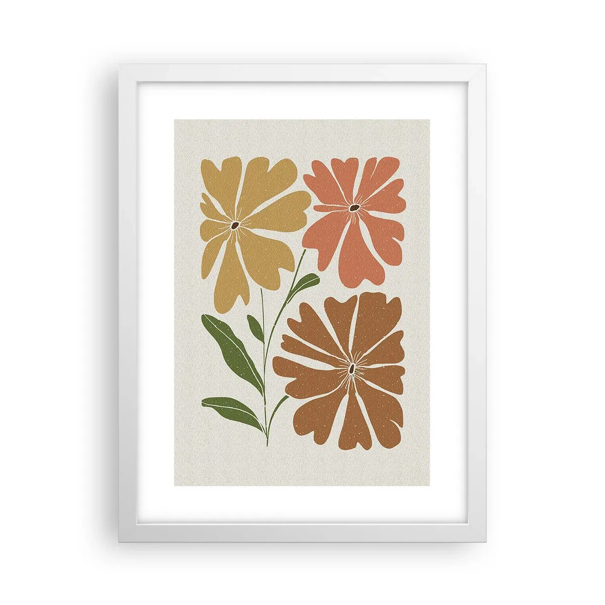 Poster in cornice bianca - Natura e geometria - 30x40 cm