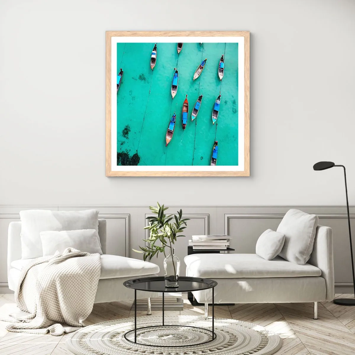 Poster in cornice rovere chiaro - In gioiosa attesa - 40x40 cm