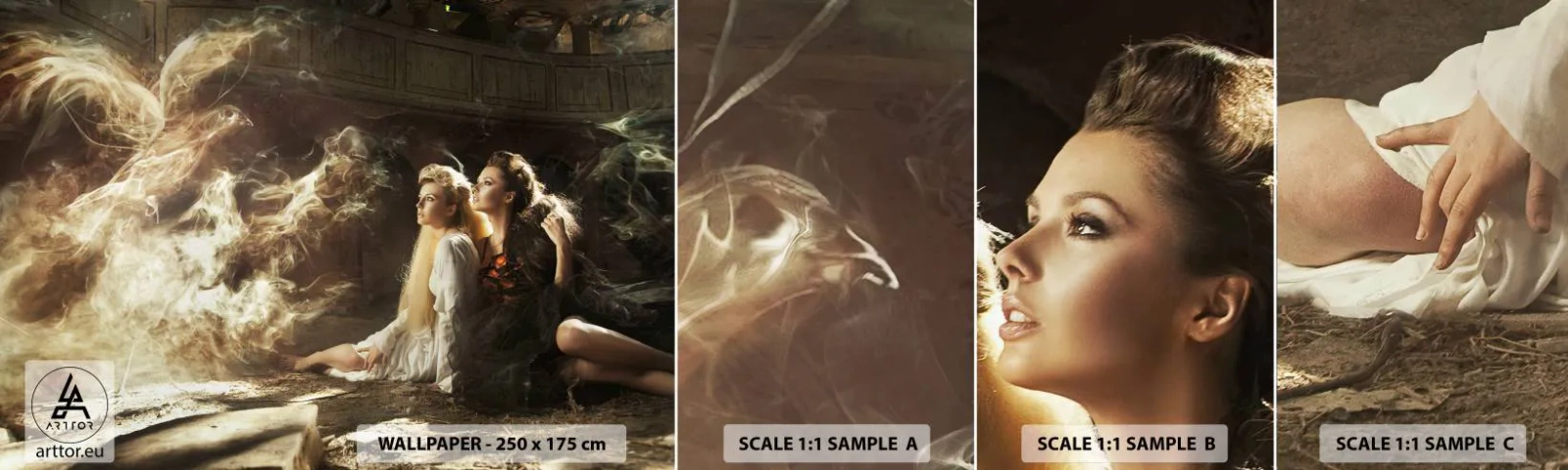 Campione Di Fotomurale Standard Eco - Ed è diventata poesia - Astrazione, Fenice, Donna - 100x30 cm