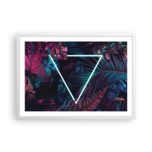 Poster in cornice bianca - Giardino in stile discoteca - 70x50 cm