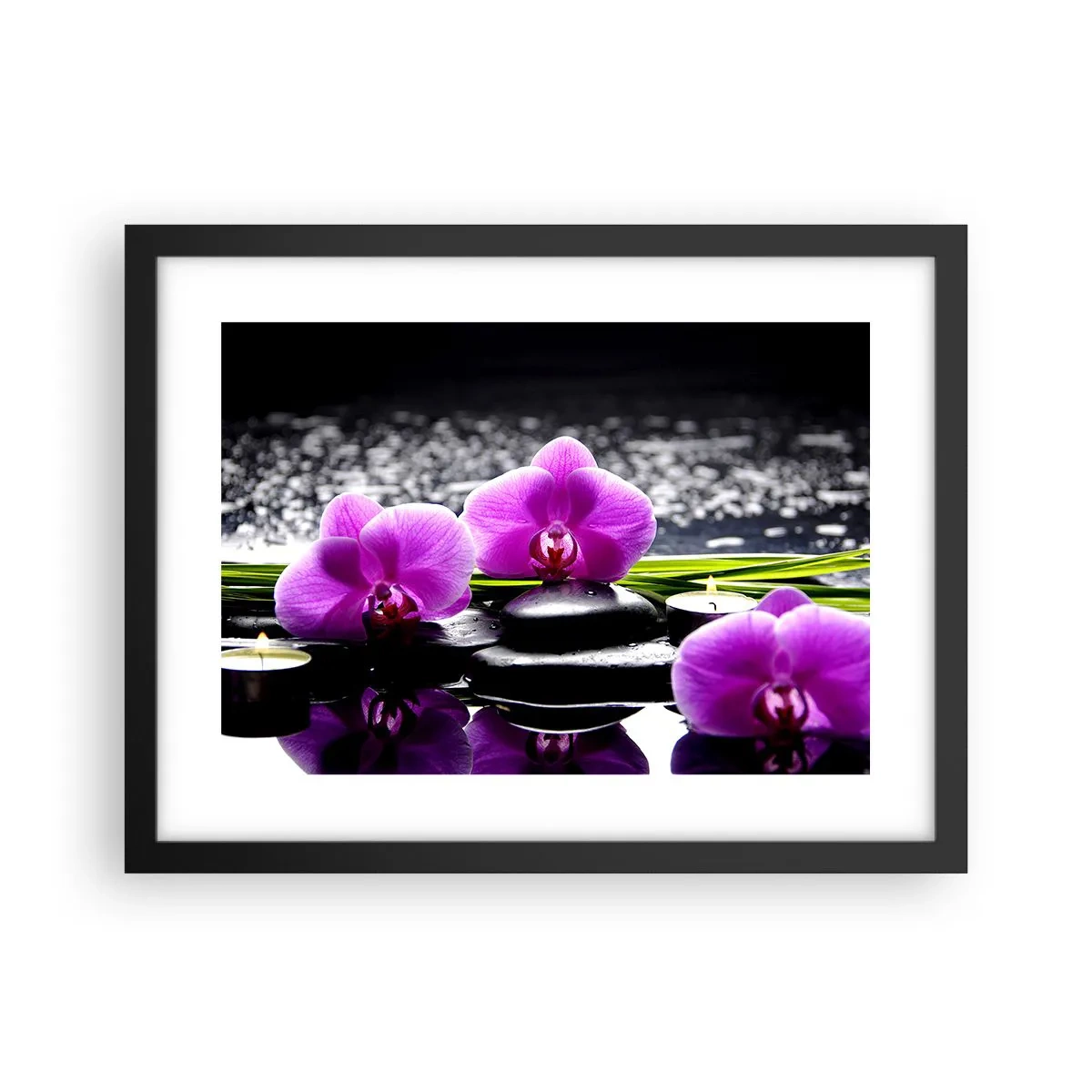 Poster in cornice nera - Annegare nel silenzio e nella pace - 40x30 cm