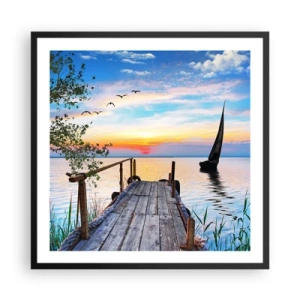 Poster in cornice nera - Buona sera - 60x60 cm