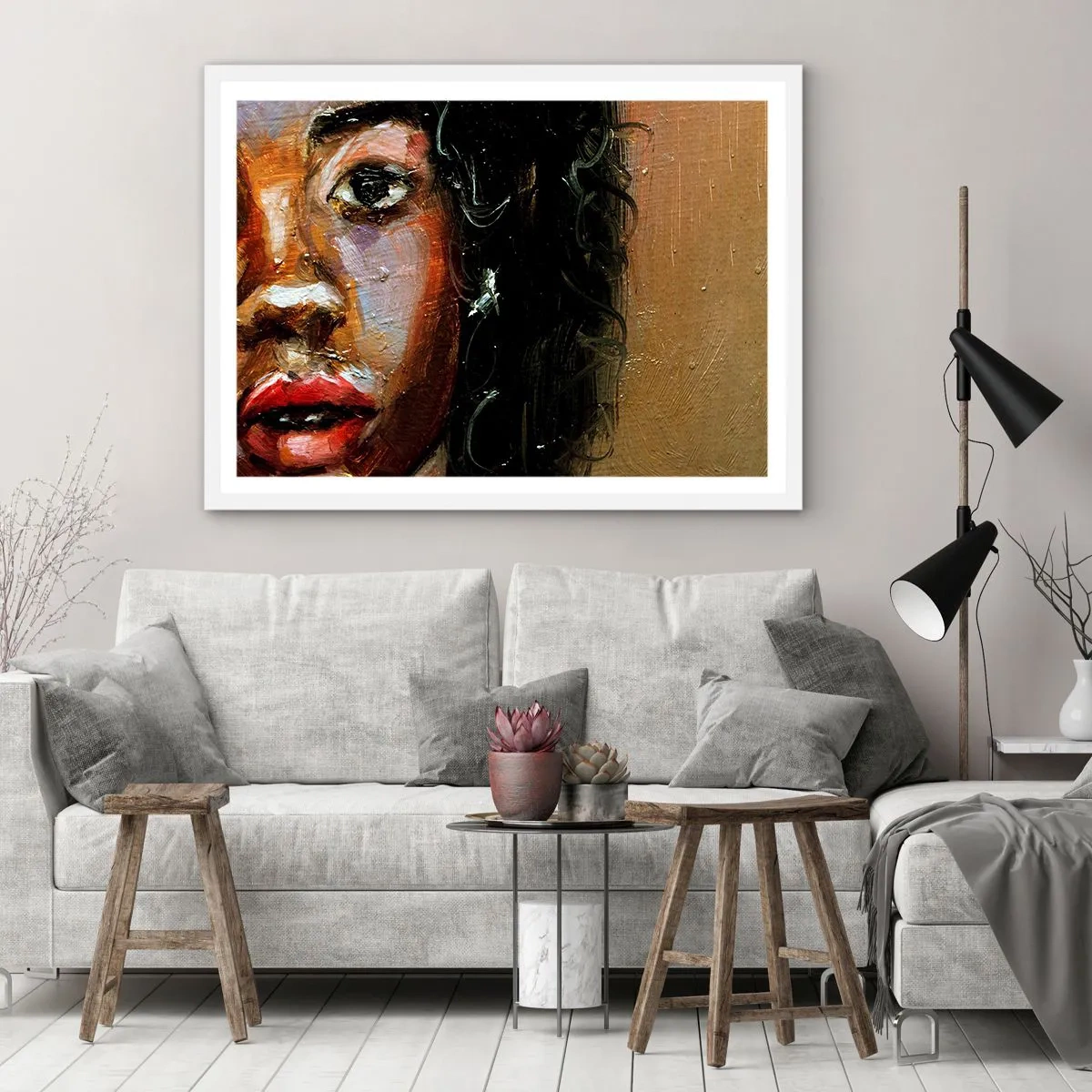 Poster in cornice bianca - Oscurità e luce - 100x70 cm