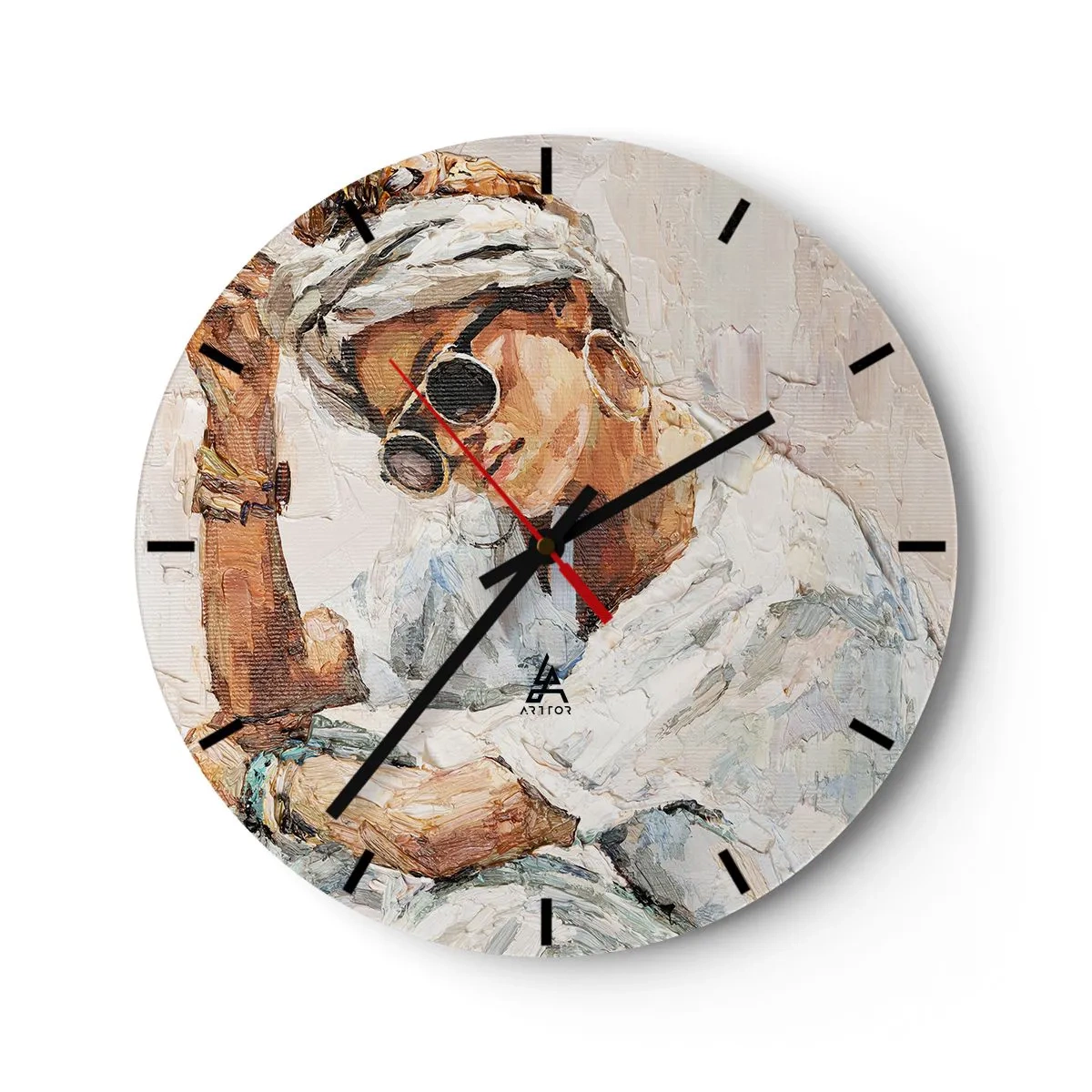 Orologio da parete - Orologio in Vetro - Ritratto in pieno sole - 40x40 cm