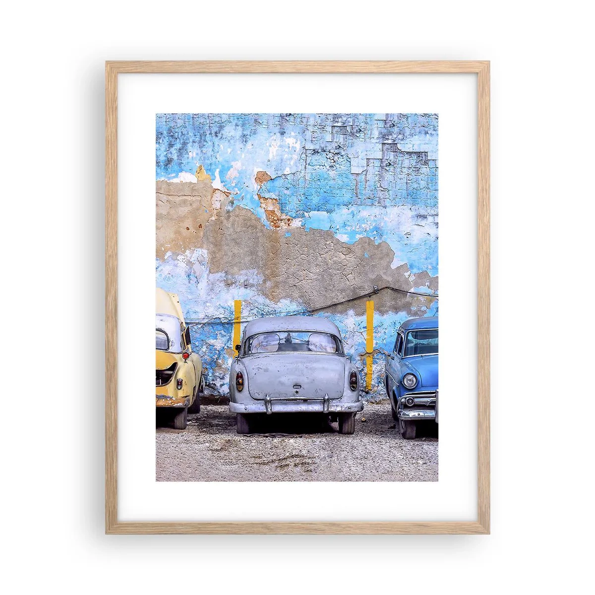 Poster in cornice rovere chiaro - L'incontro dei veterani - 40x50 cm