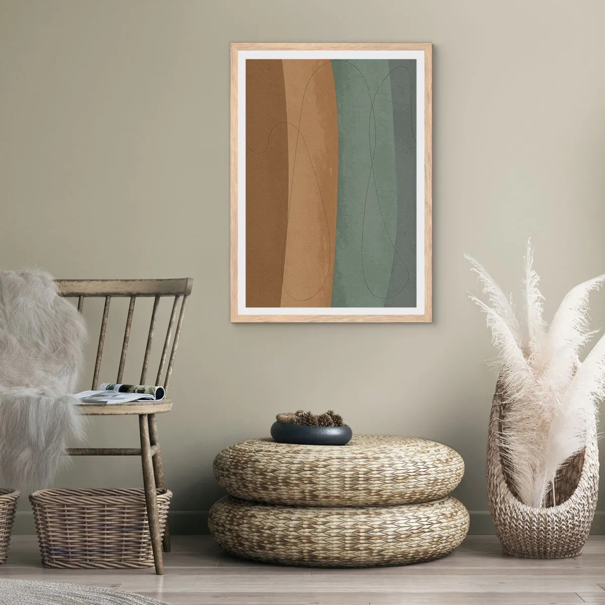 Poster in cornice rovere chiaro - Composizione orizzontale - 40x50 cm