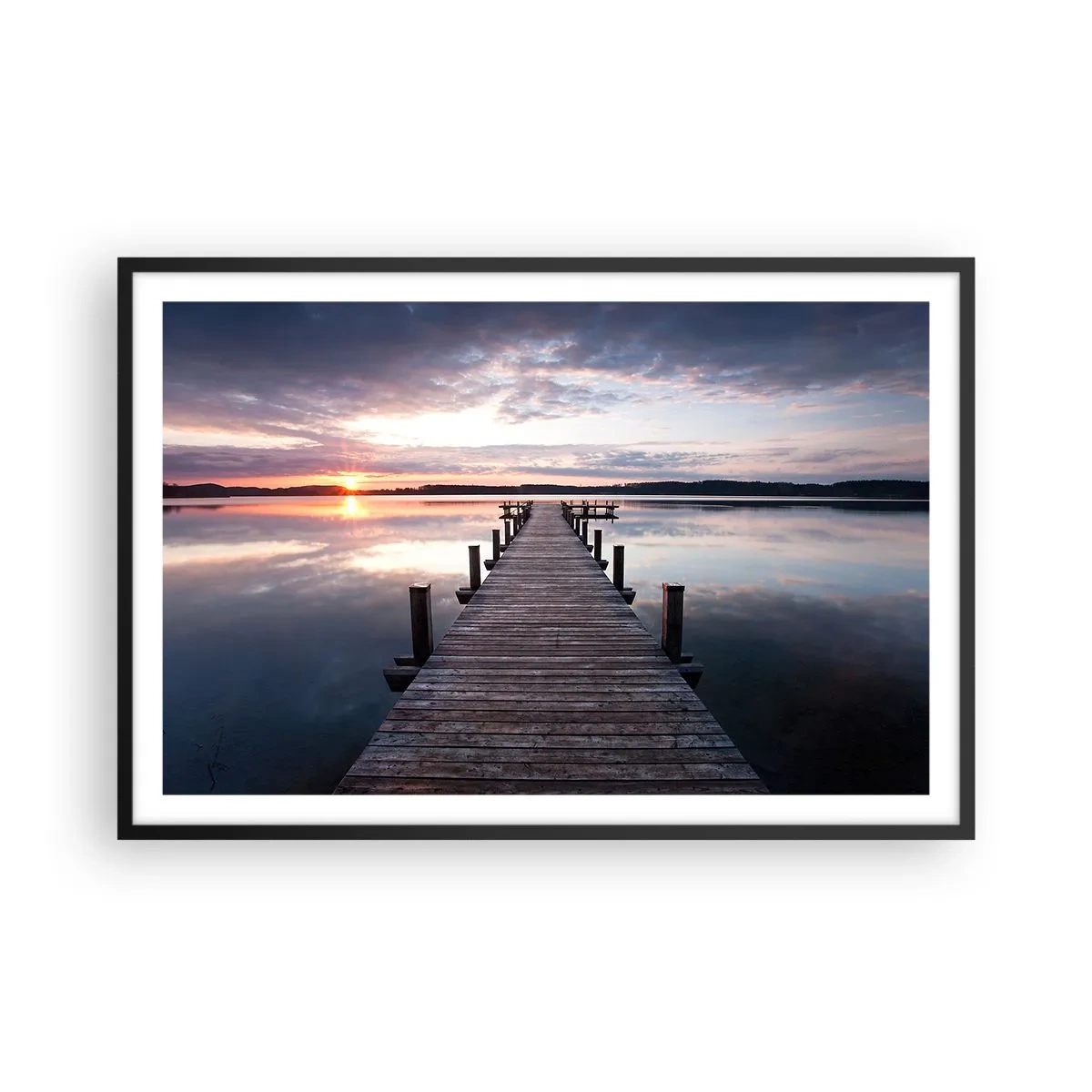 Poster in cornice nera - Il silenzioso confine del giorno e della notte - 91x61 cm