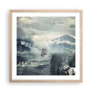 Poster in cornice rovere chiaro - Sulle acque magiche - 50x50 cm