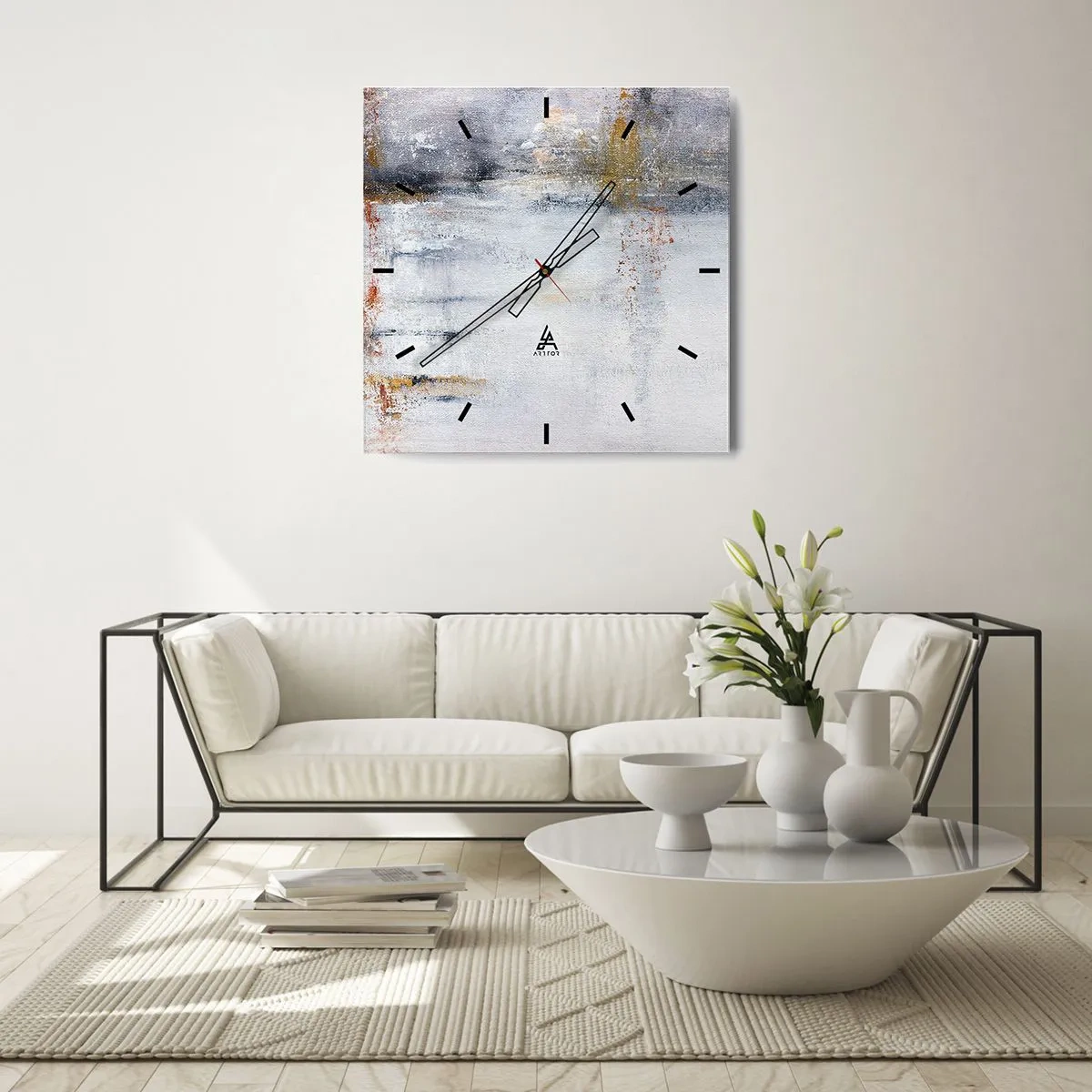 Orologio da parete - Orologio in Vetro - Dietro la cortina d'aria - 40x40 cm