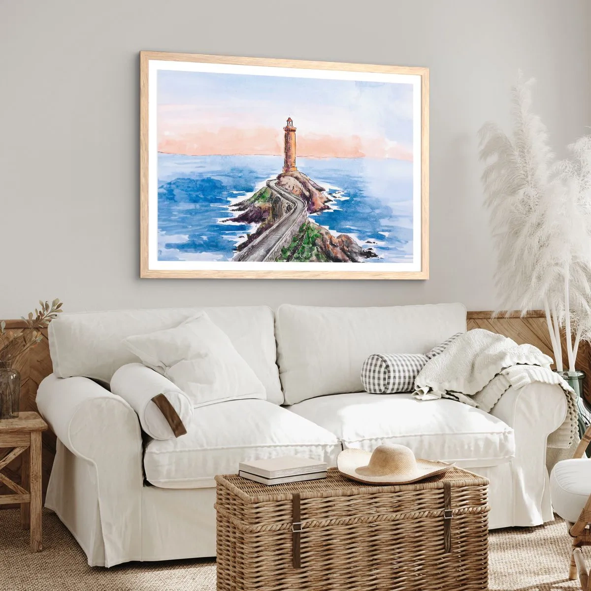 Poster in cornice rovere chiaro - Rivolto verso il mare - 40x30 cm