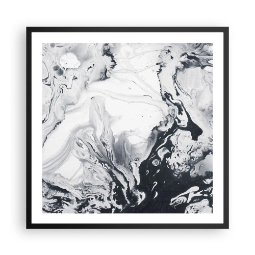 Poster in cornice nera - Il centro della terra - 60x60 cm