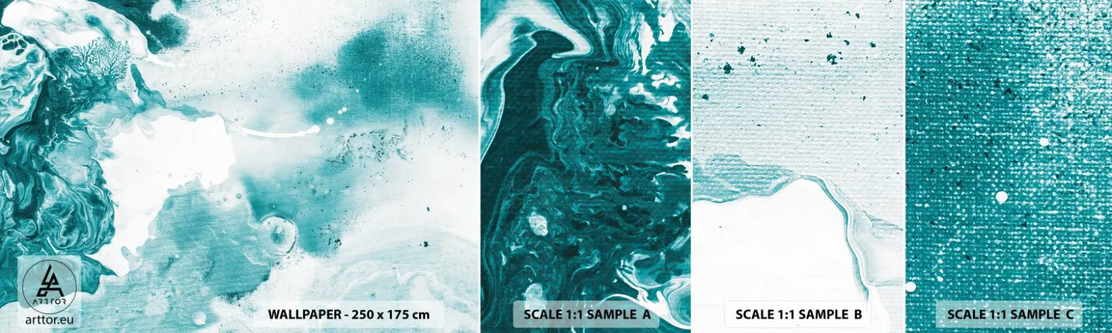 Campione Di Fotomurale Standard Eco - Palude blu - Astrazione, Pezzo, Arte Moderna. - 100x30 cm