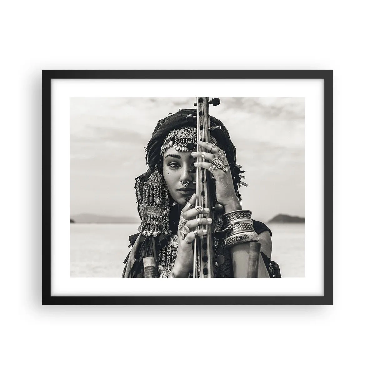 Poster in cornice nera - La musica dell'oriente - 50x40 cm