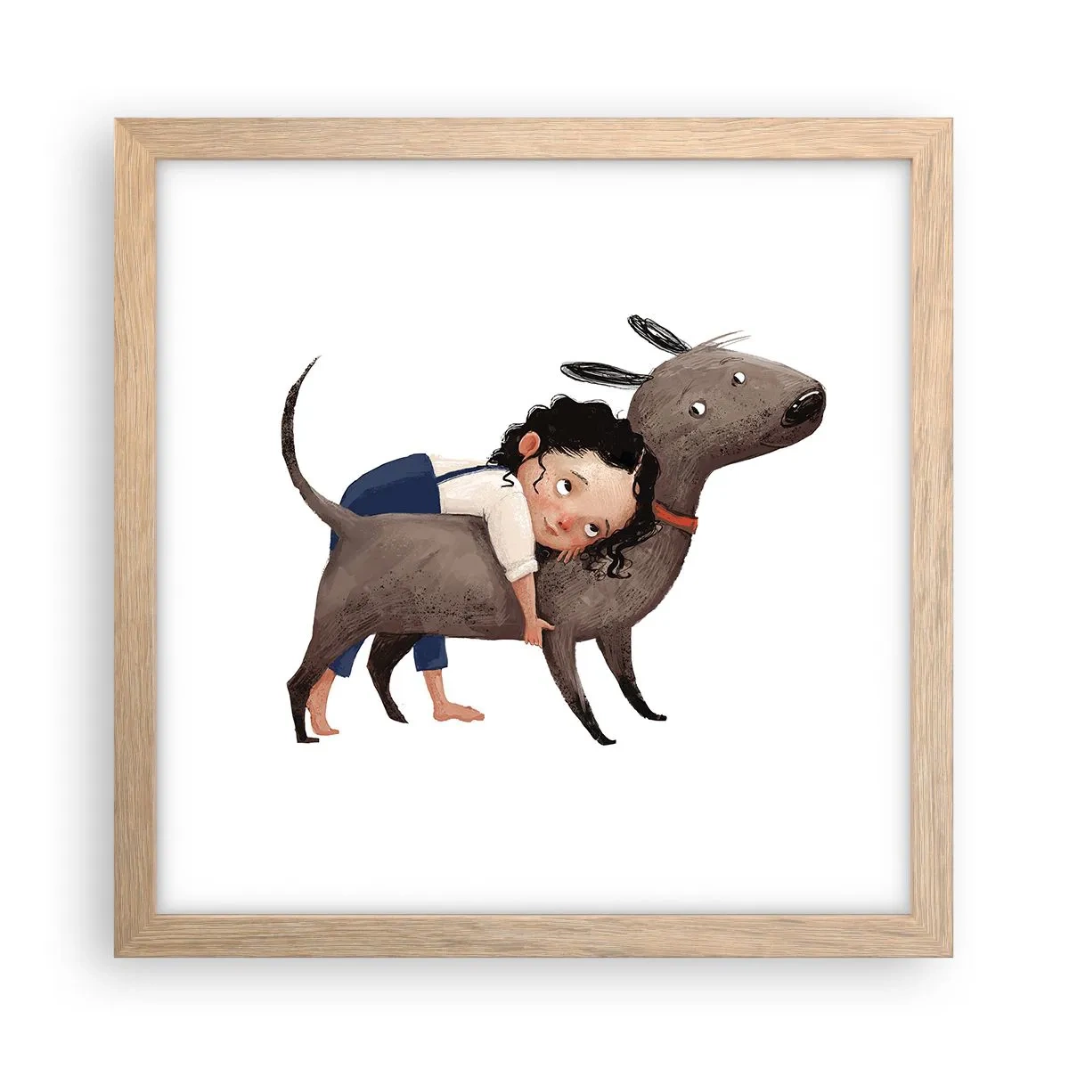 Poster in cornice rovere chiaro - I migliori amici - 30x30 cm