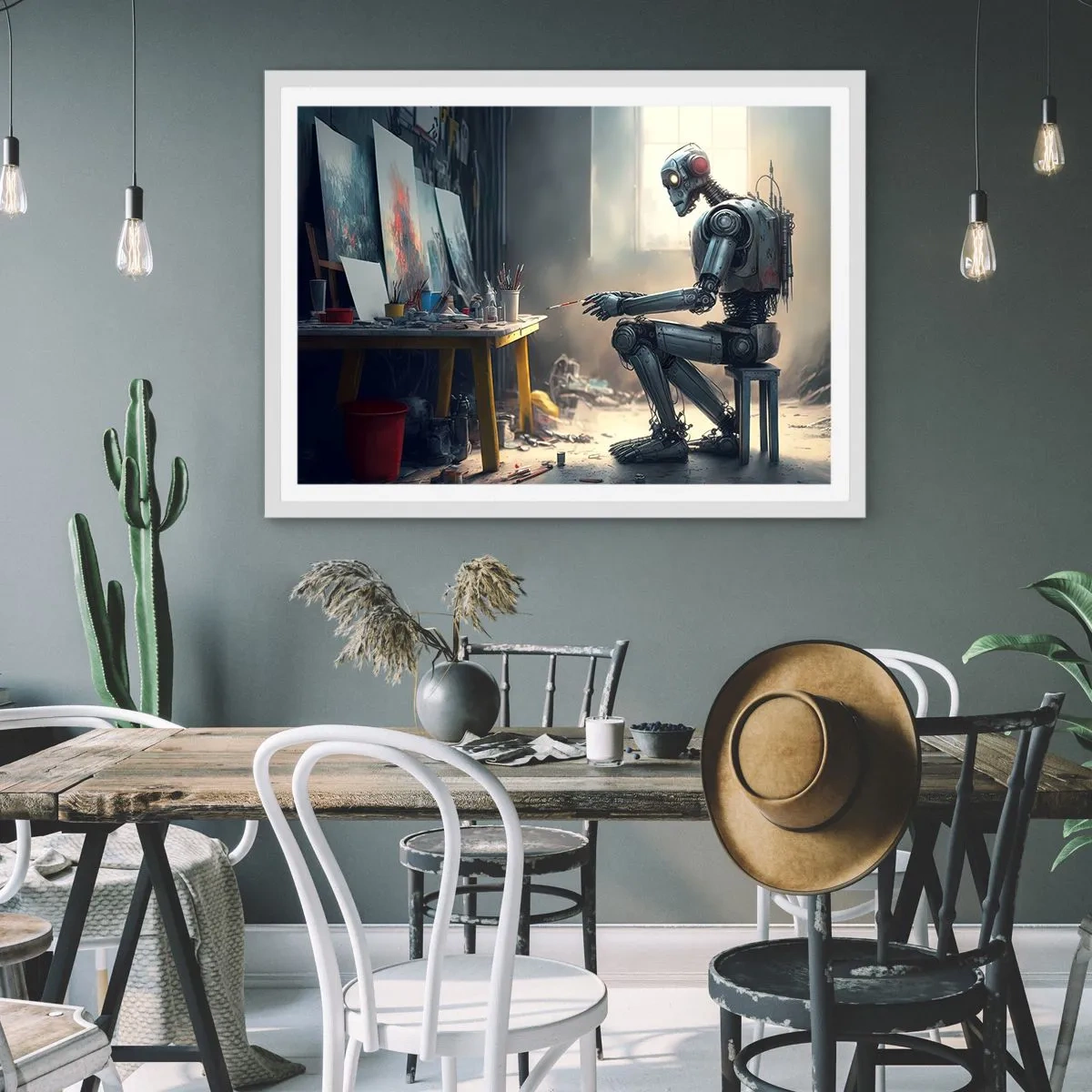 Poster in cornice bianca - Atto creativo - 70x50 cm