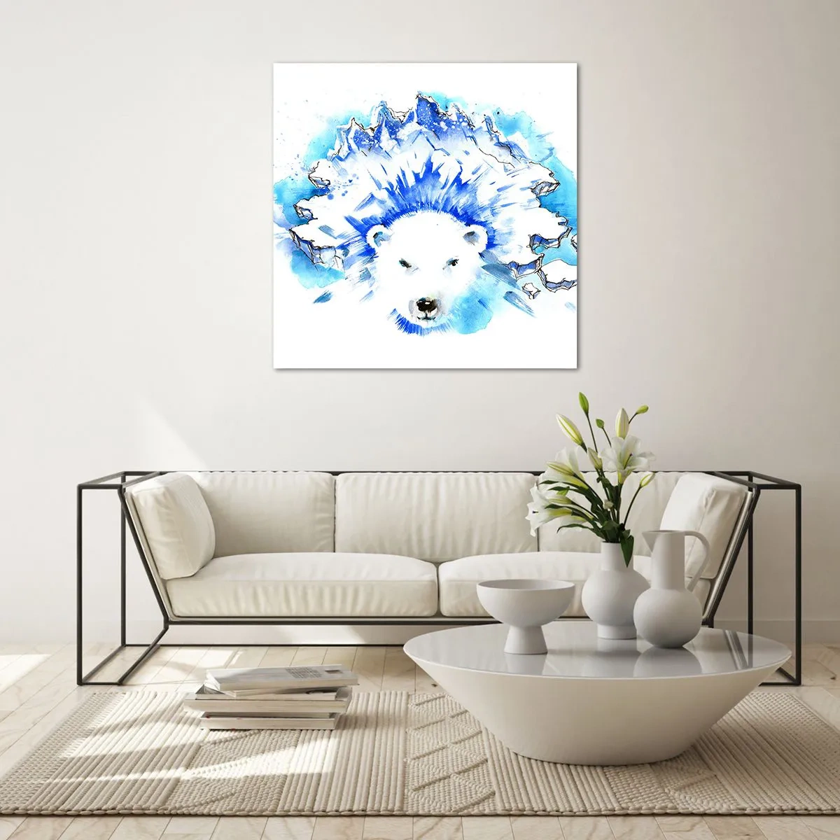 Quadro su vetro - Il re dell'Artide con la corona di ghiaccio - 30x30 cm