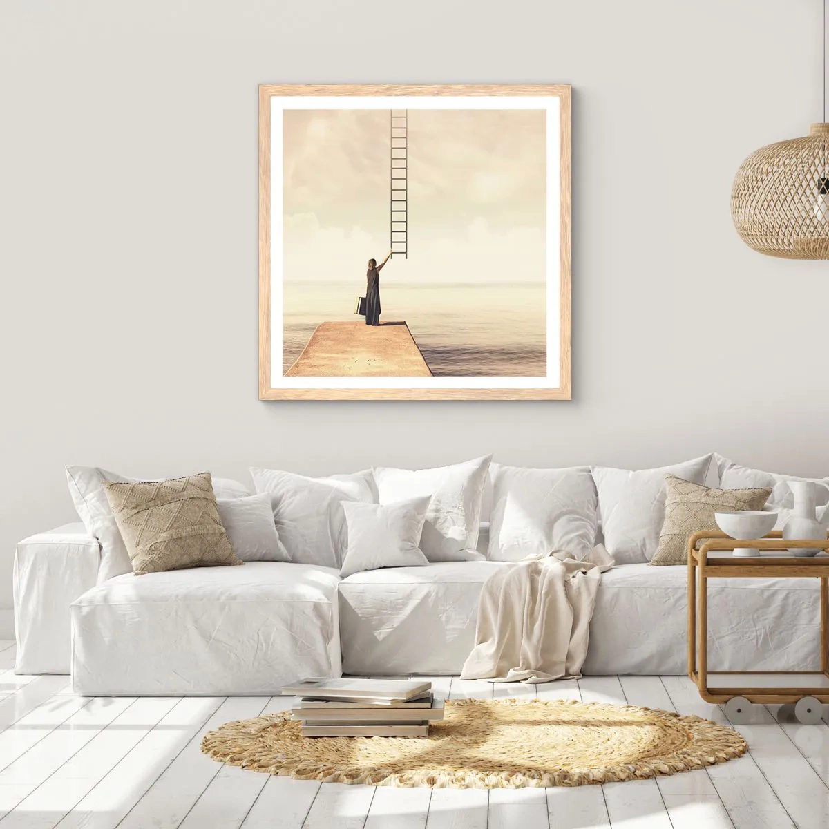 Poster in cornice rovere chiaro - Viaggio magico - 40x40 cm