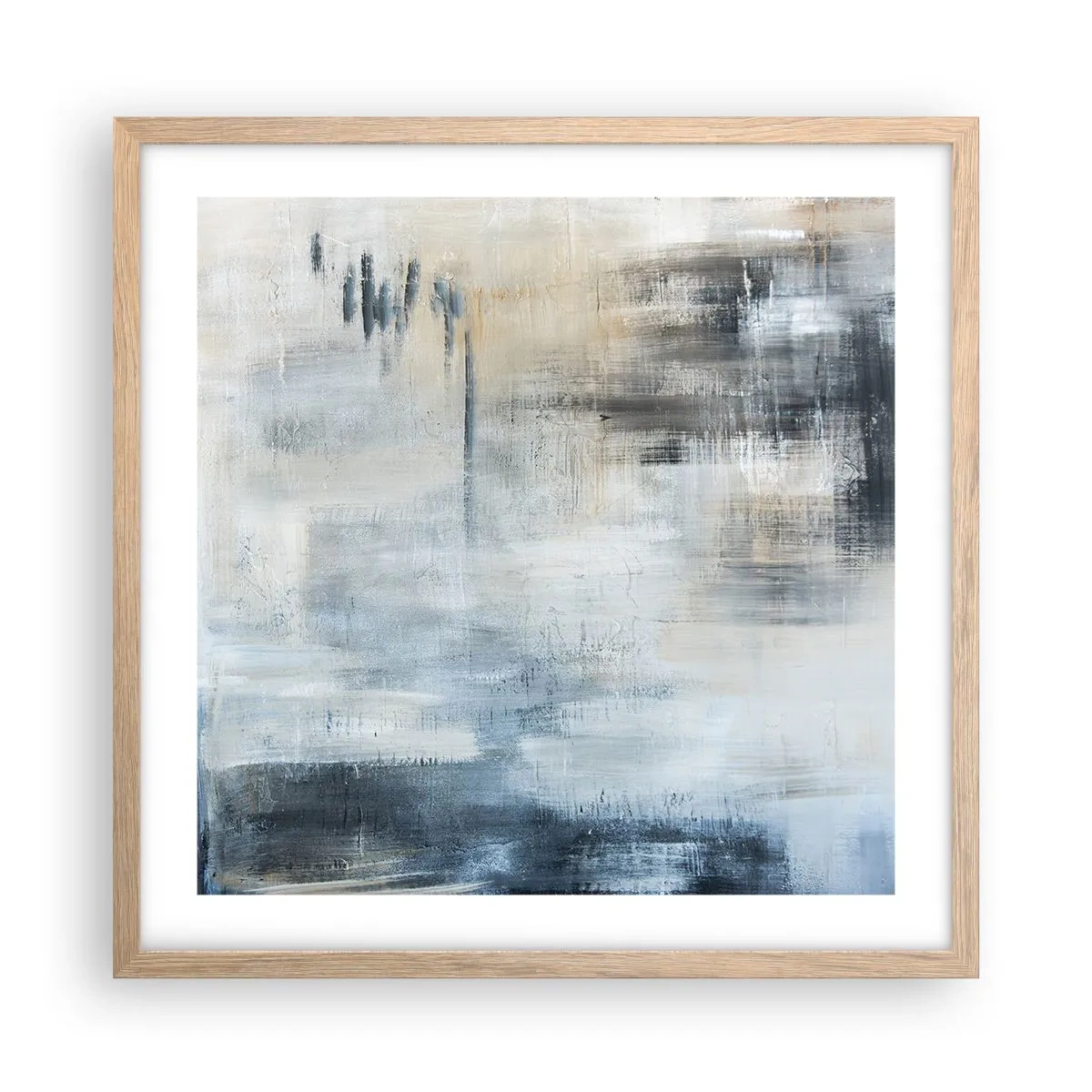 Poster in cornice rovere chiaro - Coperti dal blu - 50x50 cm