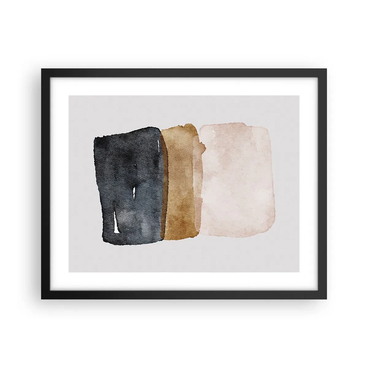 Poster in cornice nera - Composizione di colori della terra - 50x40 cm