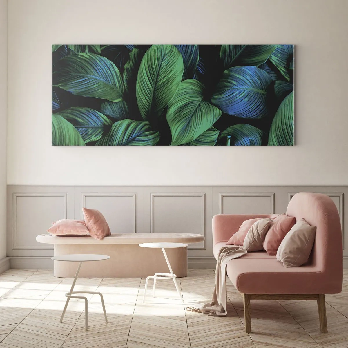 Quadro su vetro - Nella folla verde - 100x40 cm