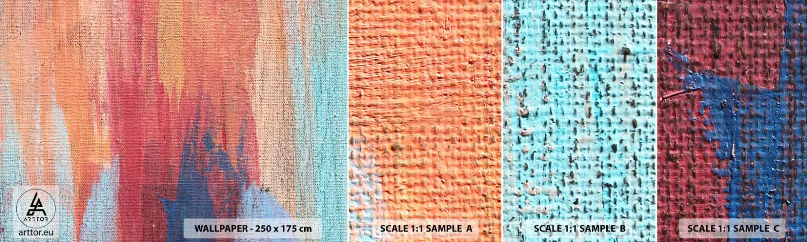 Campione di Fotomurale Adesivo Deluxe Sticker - Colando con l'arcobaleno - Astrazione, Pezzo, Pittura - 100x30 cm