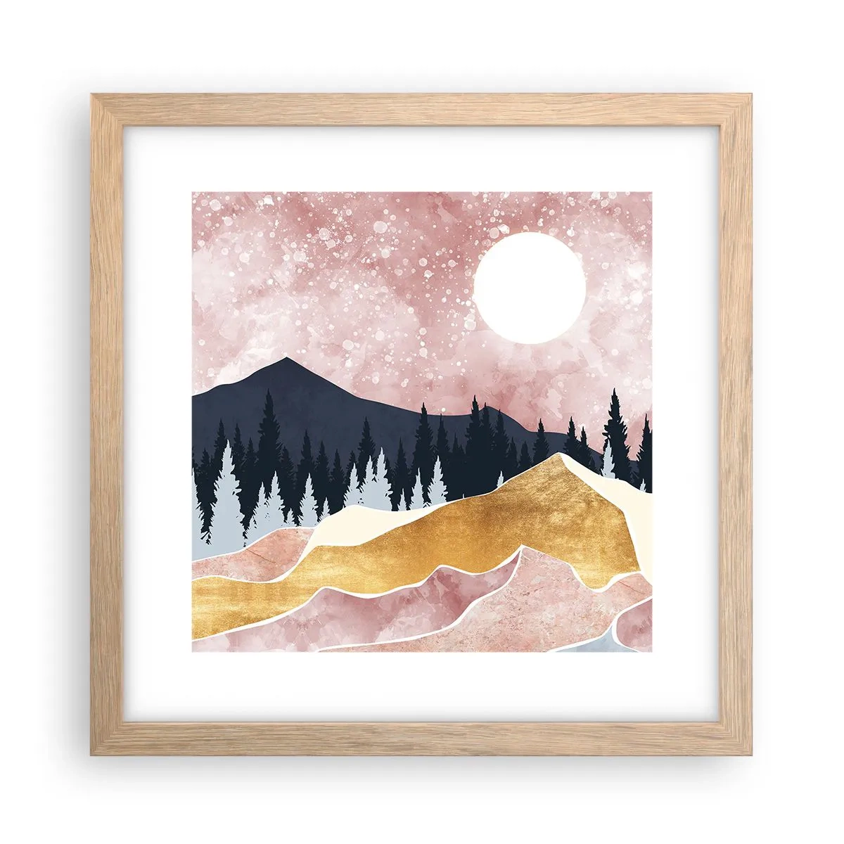 Poster in cornice rovere chiaro - Guardiano notturno - 30x30 cm