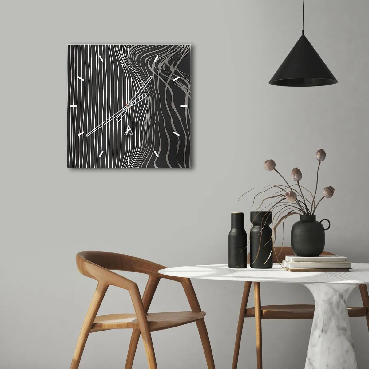 Orologio da parete - Orologio in Vetro - Ritmo e accento - 30x30 cm