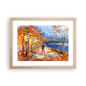 Poster in cornice rovere chiaro - Insieme fino ai confini del tempo - 40x30 cm