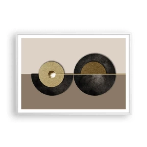 Poster in cornice bianca - Variazioni attorno al cerchio - 100x70 cm
