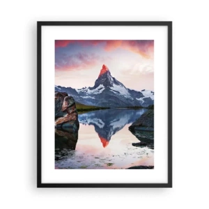 Poster in cornice nera - Il cuore dei monti è rovente - 40x50 cm