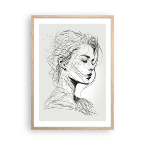 Poster in cornice rovere chiaro - Ritratto pensieroso - 50x70 cm