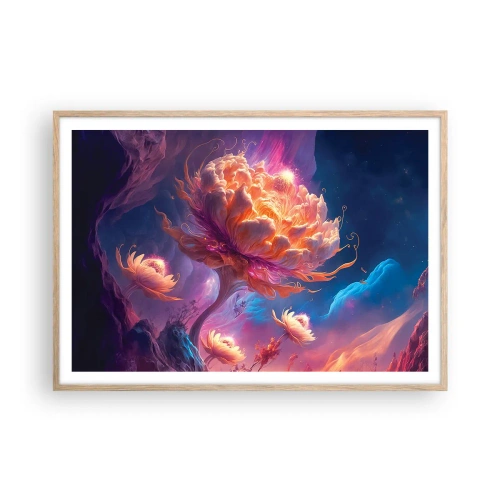 Poster in cornice rovere chiaro - Un altro mondo - 100x70 cm