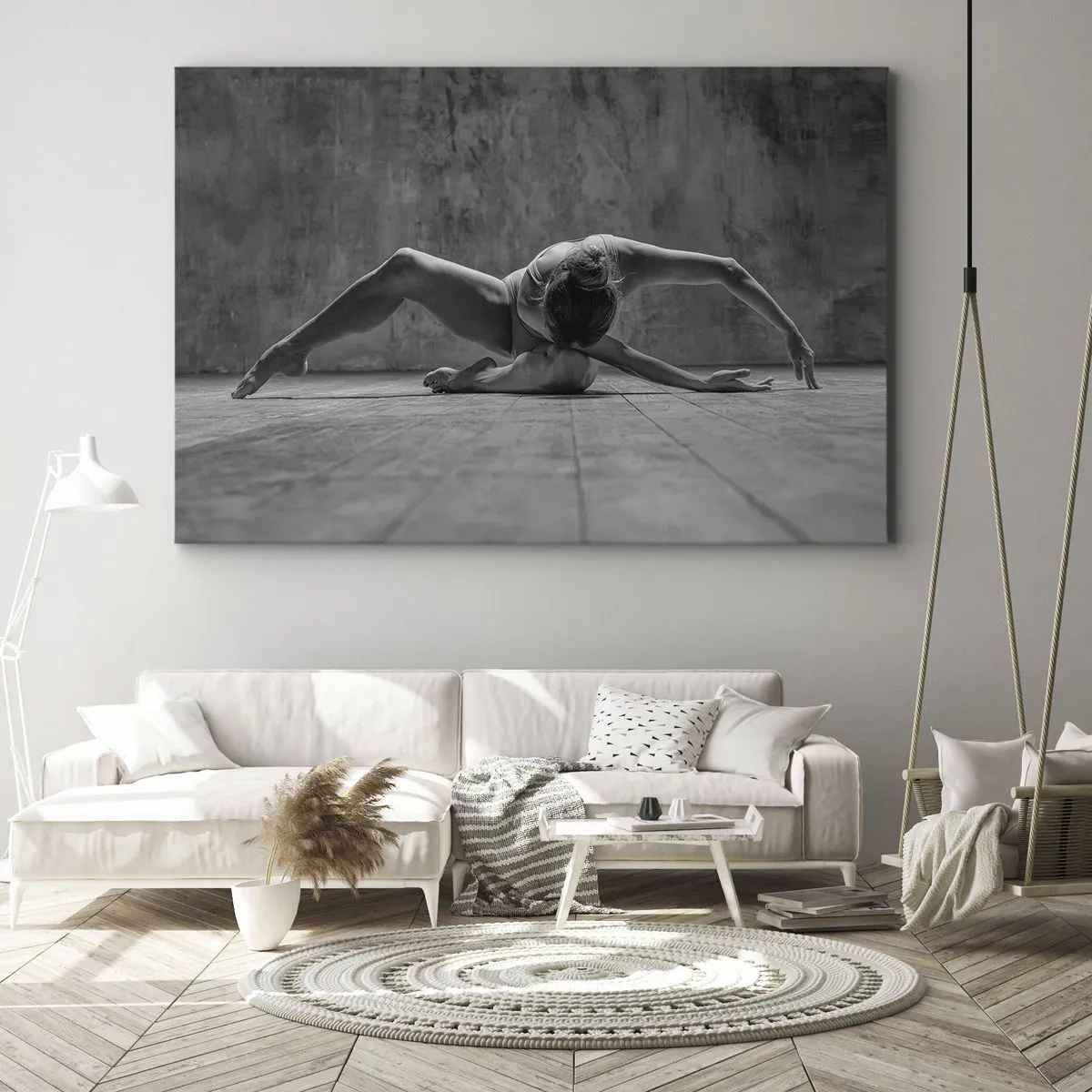 Quadro su tela - Stampe su Tela - Una ballerina in una posa artistica - 120x80cm - Simmetria ritrovata - Decorazione murale moderna per soggiorno e camera da letto ARTTOR